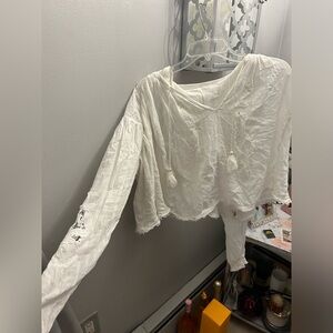 Free People Linen Hoodie